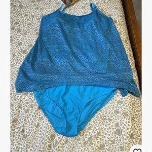 Womans Size 2X Tankini Swimsuit Blue